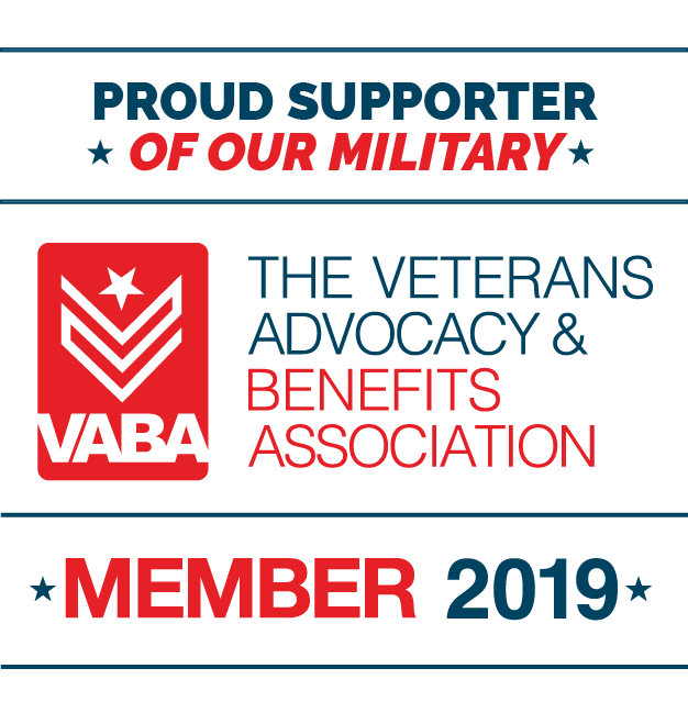 Proud Supporter of our military VABA The Veterans Advocacy & Benefits Association Member 2019